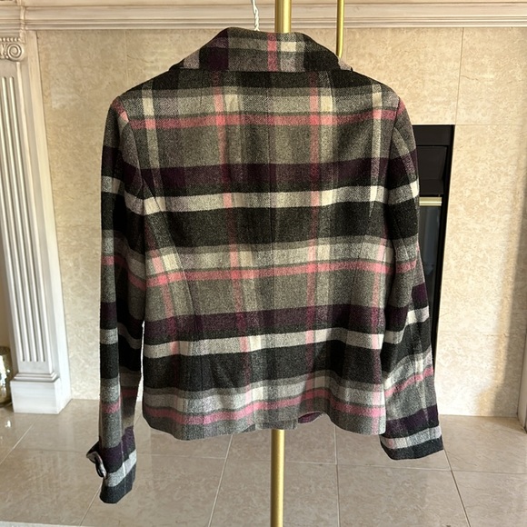 CAbi Plaid Wool Blend Peacoat Winter Coat Jacket Size 8 RN# 54077 Style# 208 - Picture 5 of 5